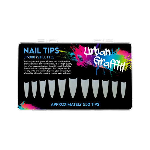 JP-008 Stiletto Nail Tips - Natural - 550